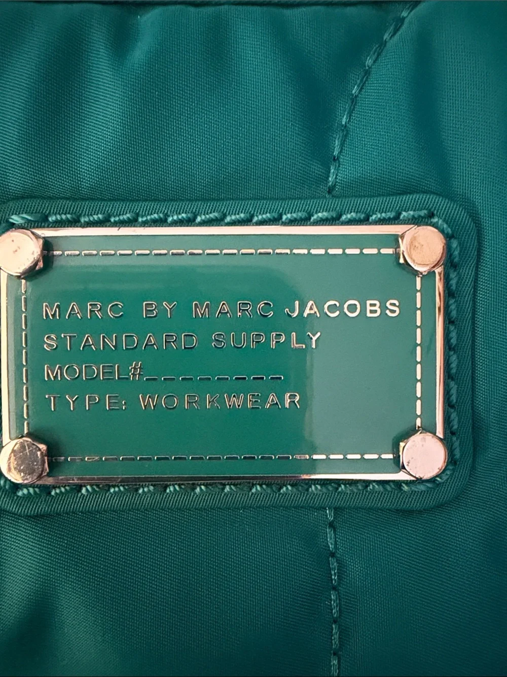 Marc by Marc Jacobs Teal Quilted Nylon Laptop Bag with Knot Handles
